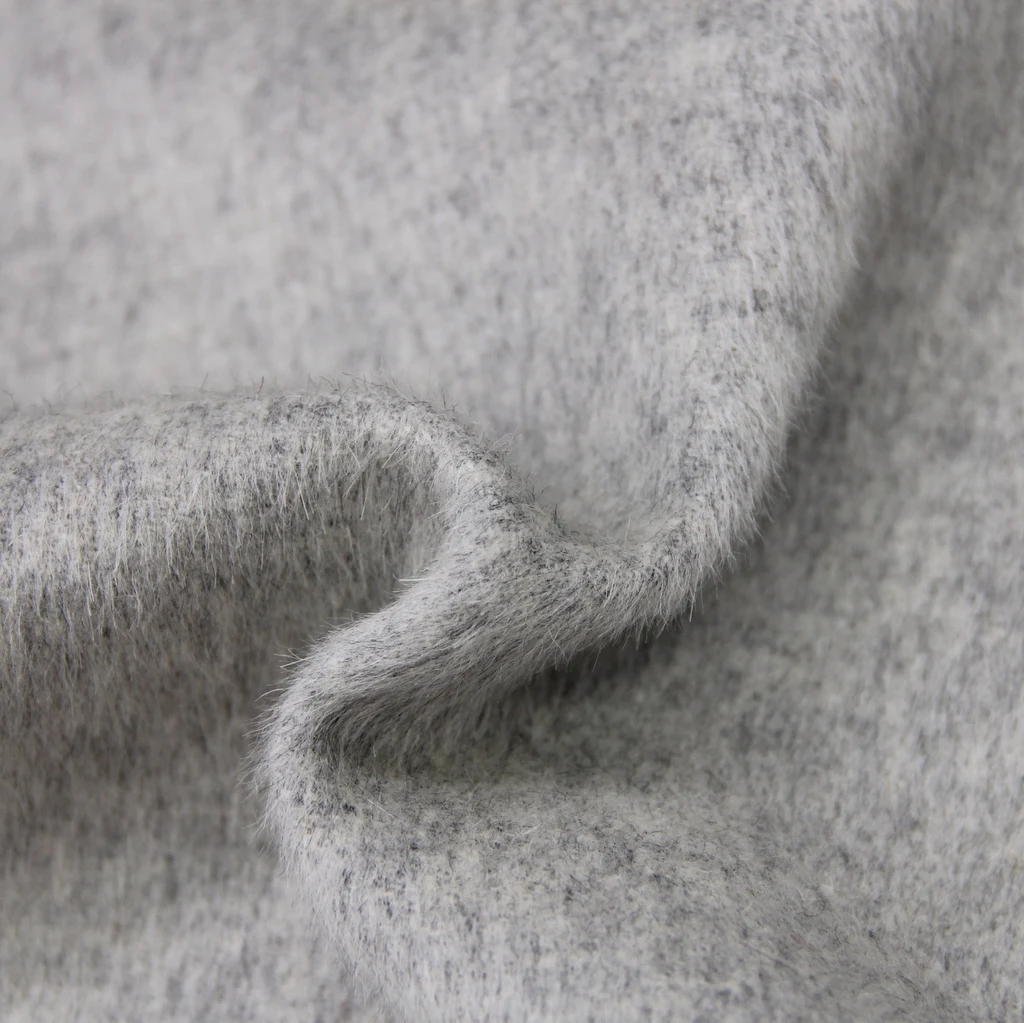 Premium Double-faced Brushed Alpaca and Wool-blend Fabric for Overcoat