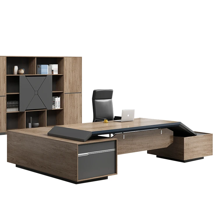 Latest Simple Modern office furniture CEO desk computer table L shape mdf wood executive manager desk