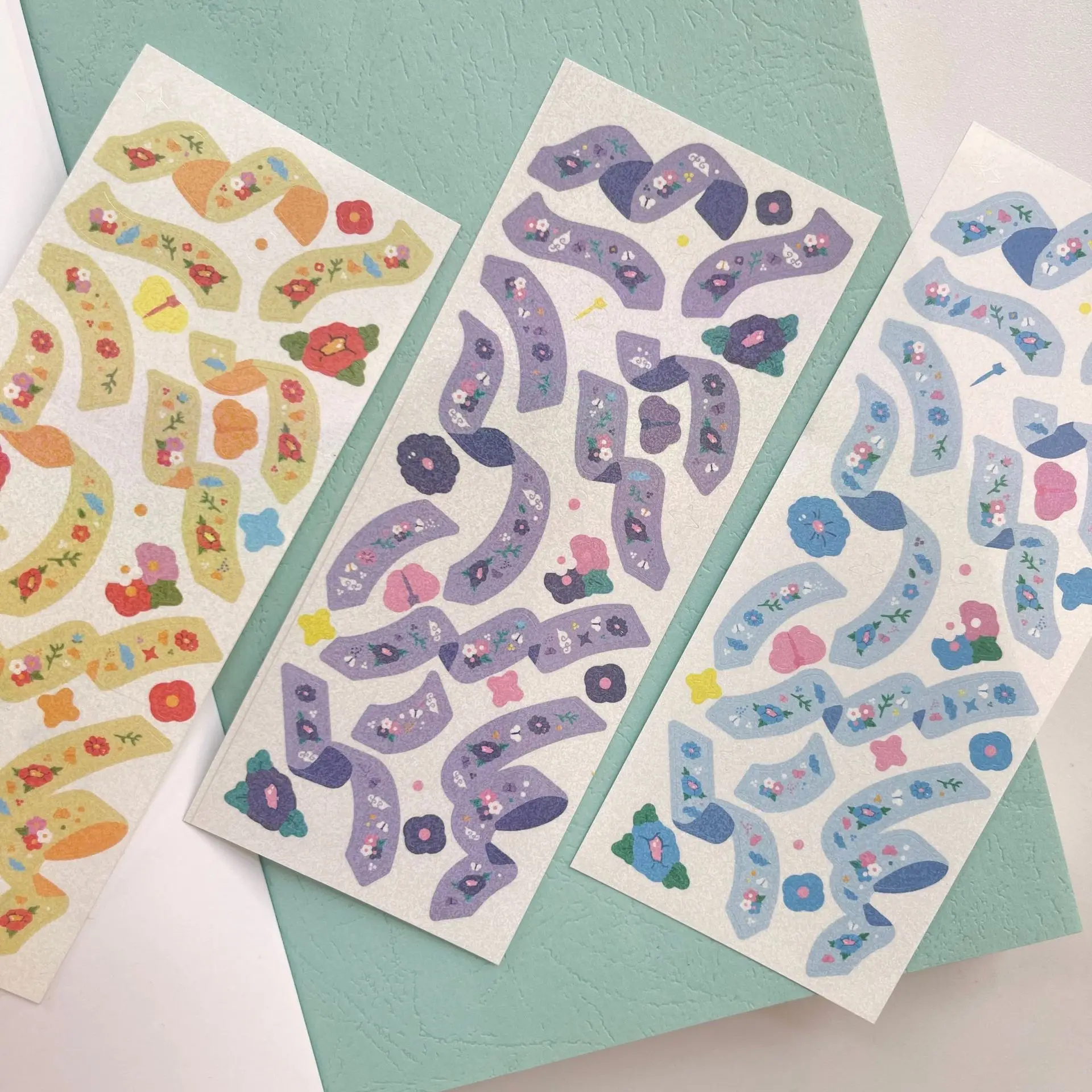 Korean Fashion Colorful Floral Ribbon Stickers Diary Cell Phone Decoration Sticker