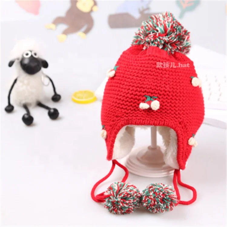 Производители продают Детские вишневые вязаные шапки, детские вязаные теплые шапки