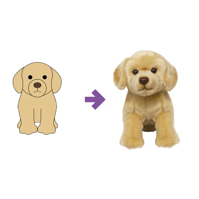 Customized any size Small Stuffed Animal Retriever Dog Yellow Labrador Puppy Plush