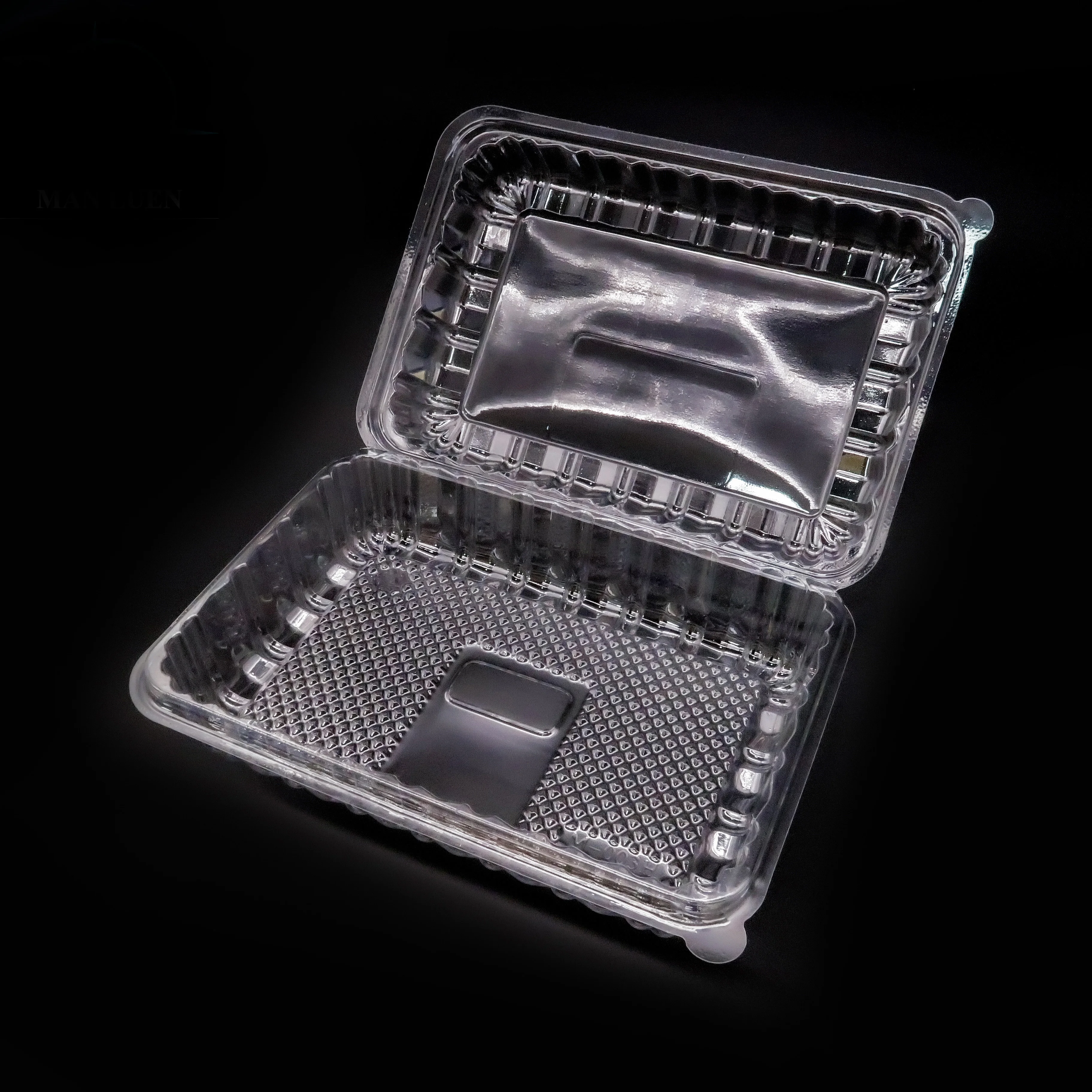 Eco friendly Plastic Packakging Clamshell Box Disposable Salad Fruit Takeaway Clear Hing Box