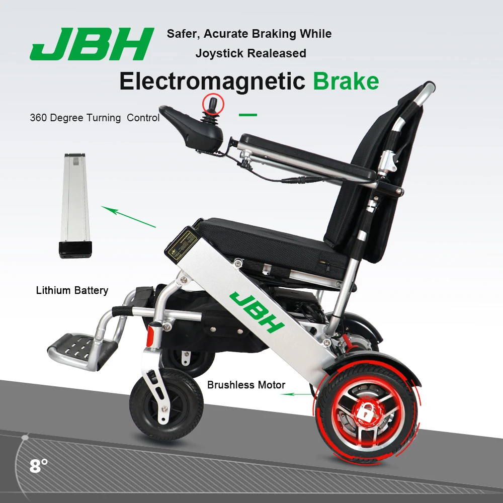 height adjustable seat  lithium battery folding lightweight electric wheelchair