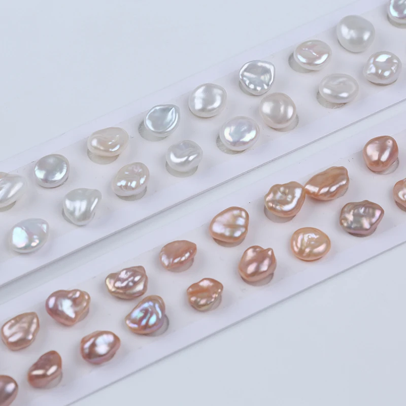 Perler Beads Best Selling  A Pair of  9-10mm  Good Quality Keishi Pearls  Real Natural Pearls  Baroque Shape Purple Keshi Pearls