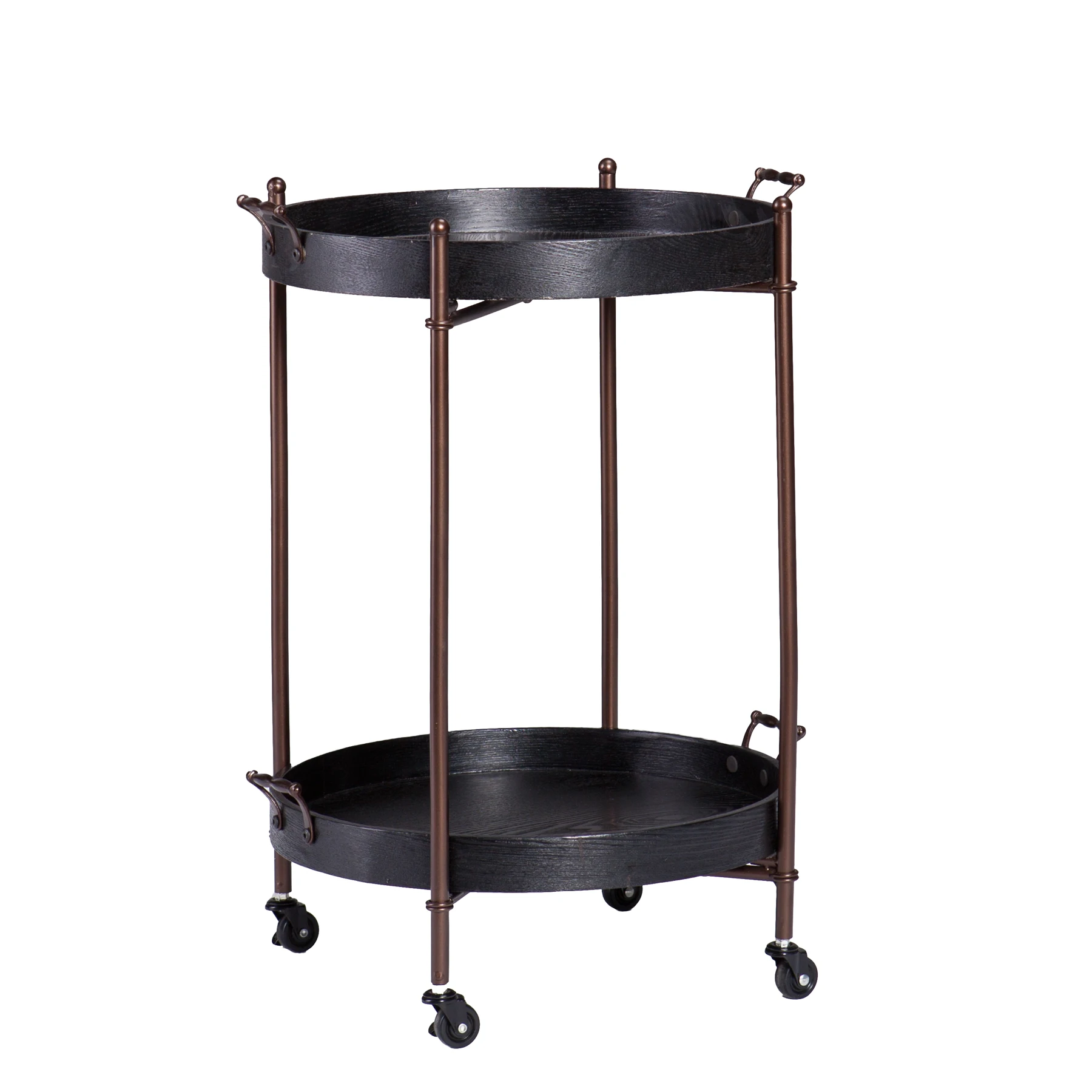 
Small Industrial Two-tier Round Butler Table 