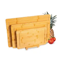 Factory Direct Set Of 3 Eco-friendly Large Bamboo Cutting Board Square Craft Cutting Board