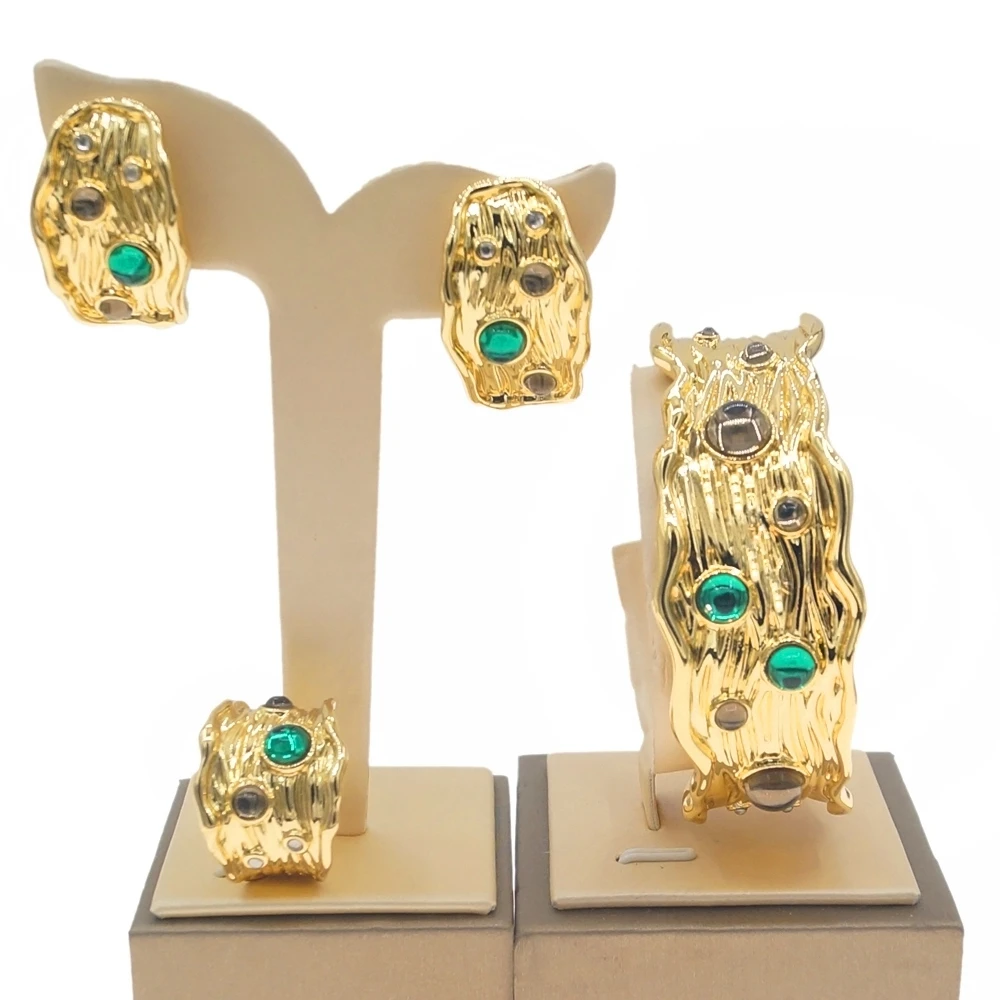 Zhuerrui Hot sale style dubai 18k gold jewellery wholesale fashion jewelry 14k italian gold designer jewellery sets B0121