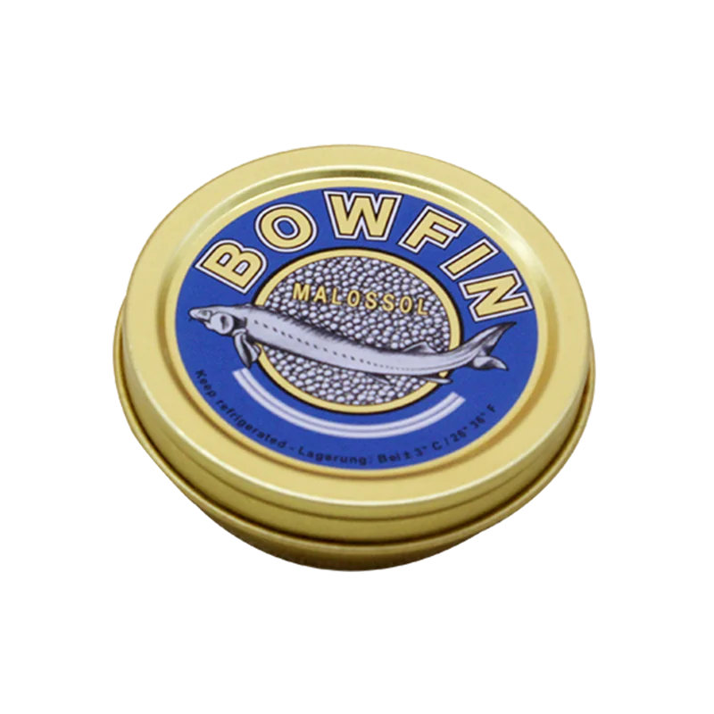 High Quality round Metal Tin Can Food Grade Empty Container Vacuum Caviar Tin Box for Caviar Storage