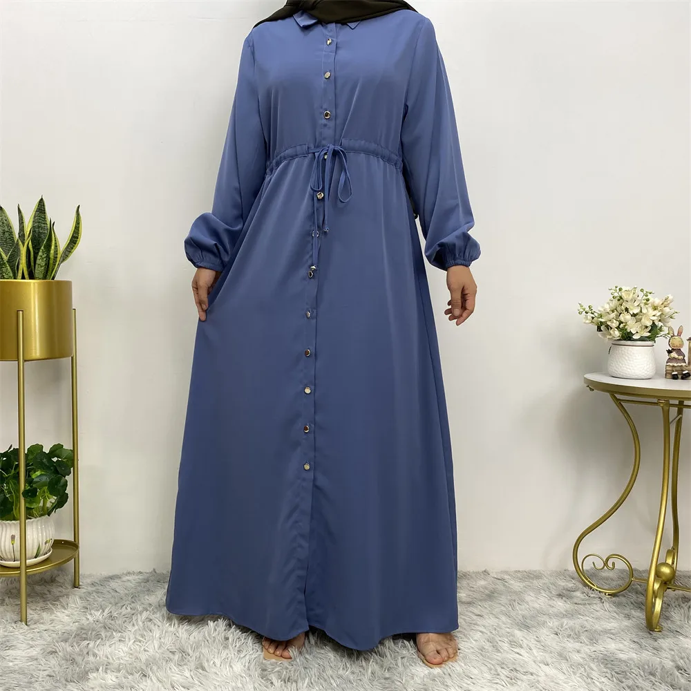 6289# High Quality Muslim Dress Ethnic Nida Fabric Turkey Dubai Fashion Dresses For Women Eid Kimono Robe Ladies Clothes