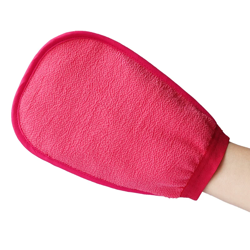 JIESHEN Exfoliating Mitt for Shower Custom LOGO Soft 100% Natural Fiber Exfoliating Body Bath Gloves 1pcs/opp Bag All Natural