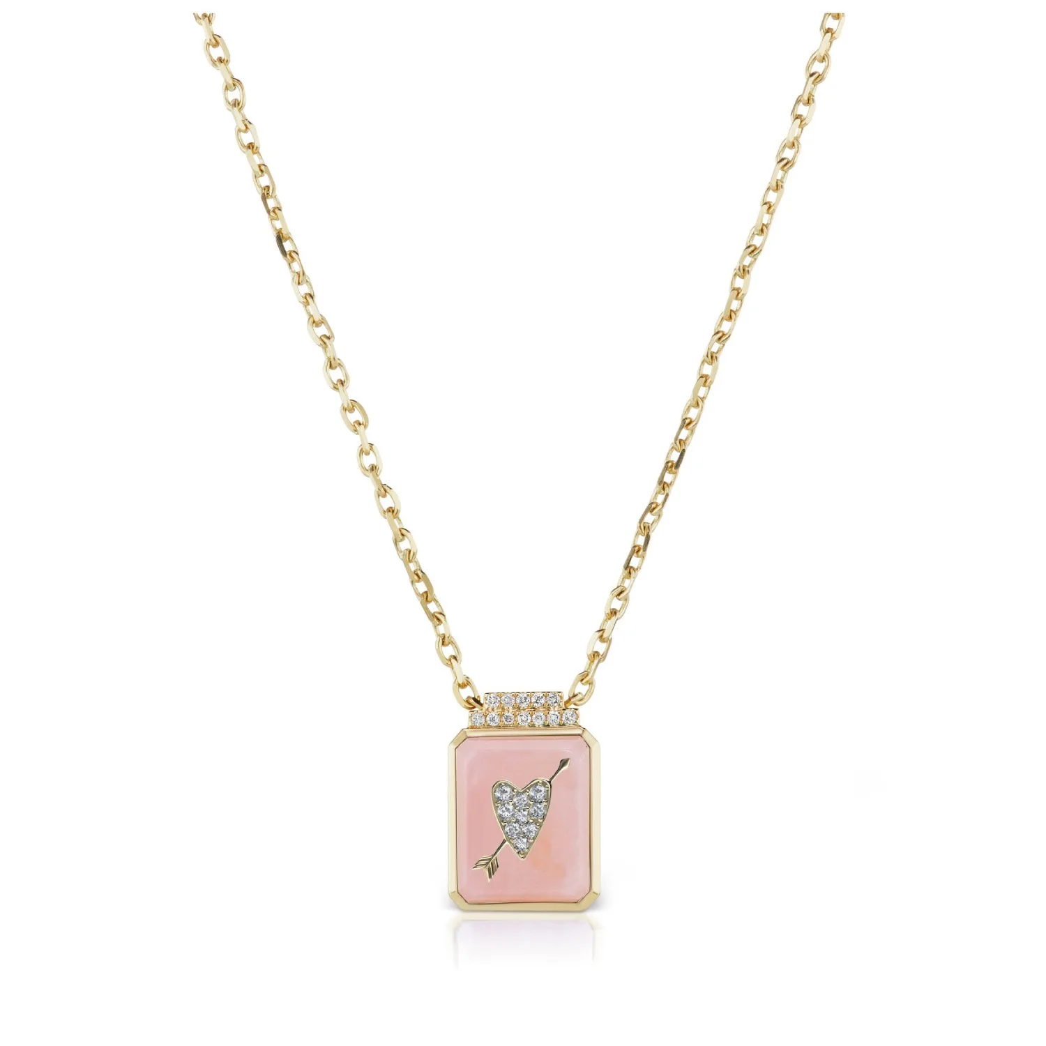 INS gold plated Heart birds pendant strawberry moon Tarot card necklace for women