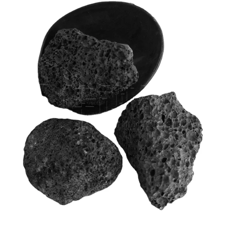 Dark Gray Volcanic Lava Stone Rock Pebble For Sale
