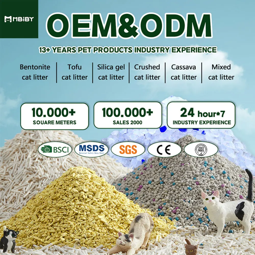 Производитель OEM кошачий песок с низким содержанием пыли экологически чистый 1-3 мм Шариковая форма 10 л кг 20 сильный комковрик из бентонита наполнитель для кошачьего туалета