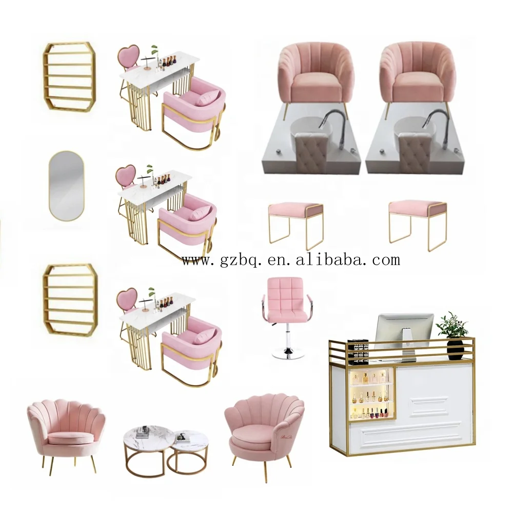 2019 Royal nail spa pink princess electric manicure pedicure chair with jet