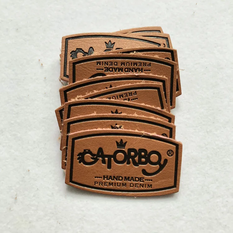 Manufacturer Custom leather patch logo Logo Embossed Leather Patches for Handbag,OEM Leather Labels For Hat/Clothing