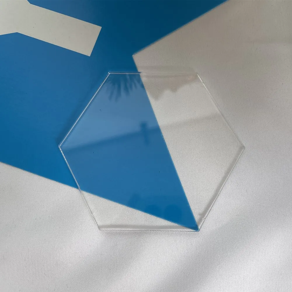 Customize 3mm Clear Blank Acrylic Table Number Sign Hexagon Plate