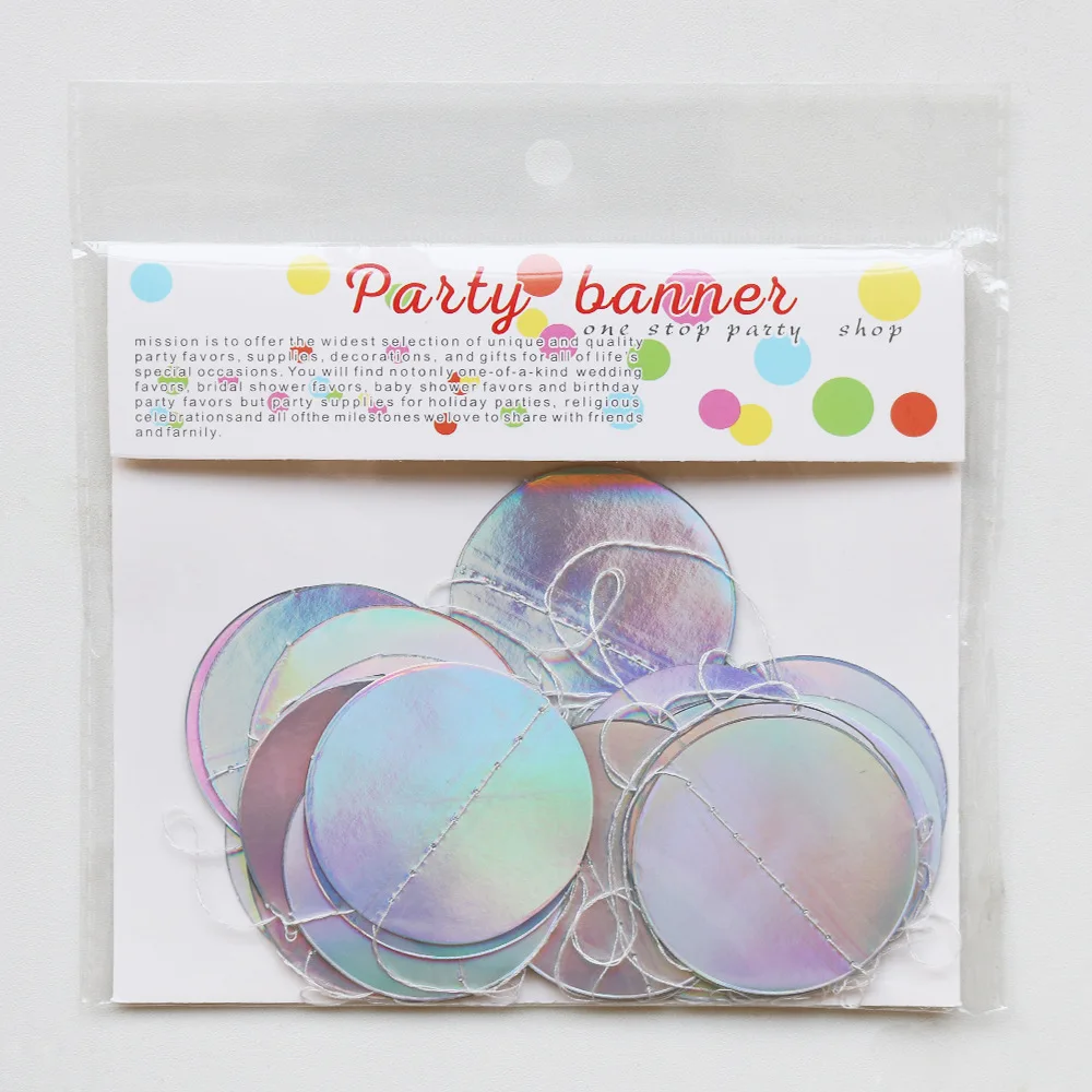 4m Iridescent Party Supplies Hanging Stars Garlands For Birthday Party Decor Silver Laser Paper Star Streamers For Baby Shower