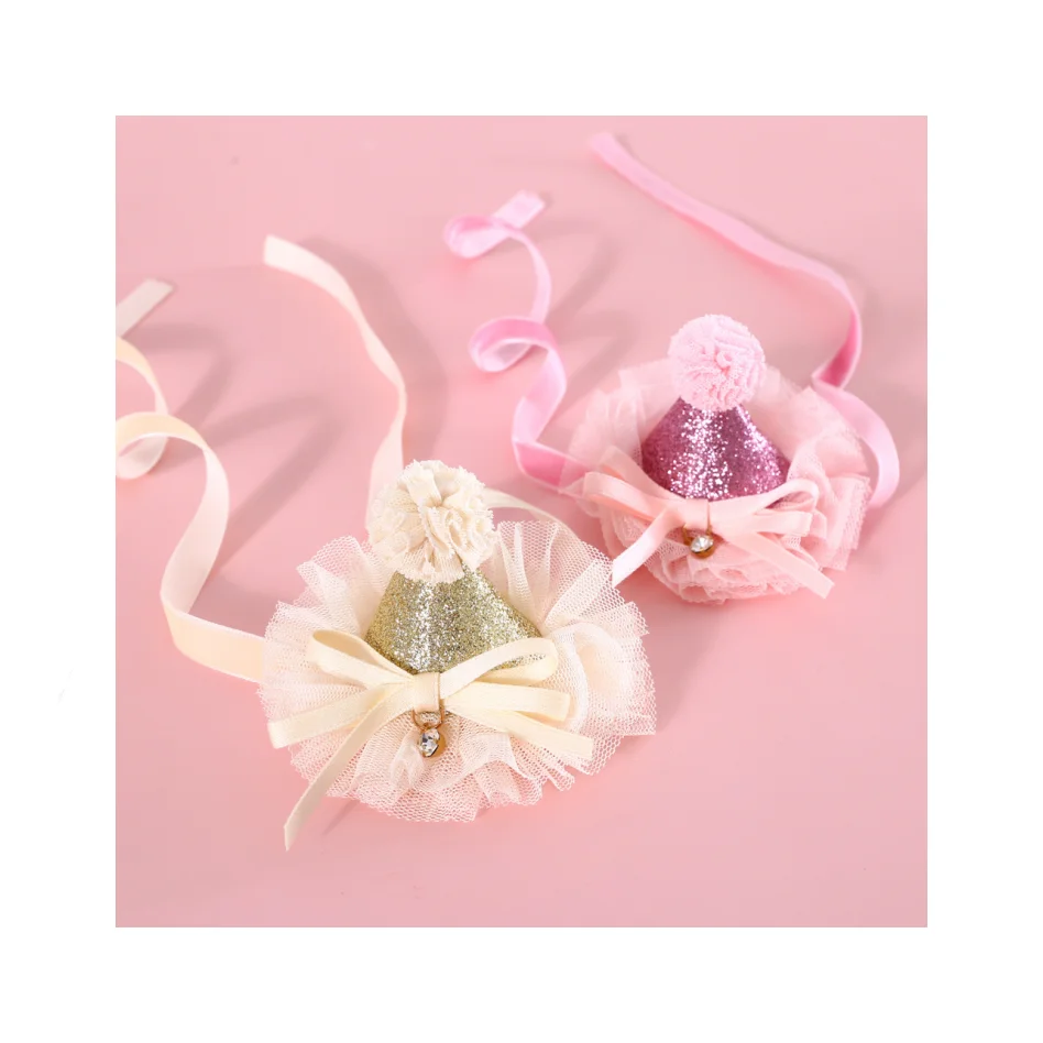 LM0050M Pet Cat and Dog Hat Sequin 3D Birthday Hat Dog Wedding Ceremony Princess Hat Pet headgear