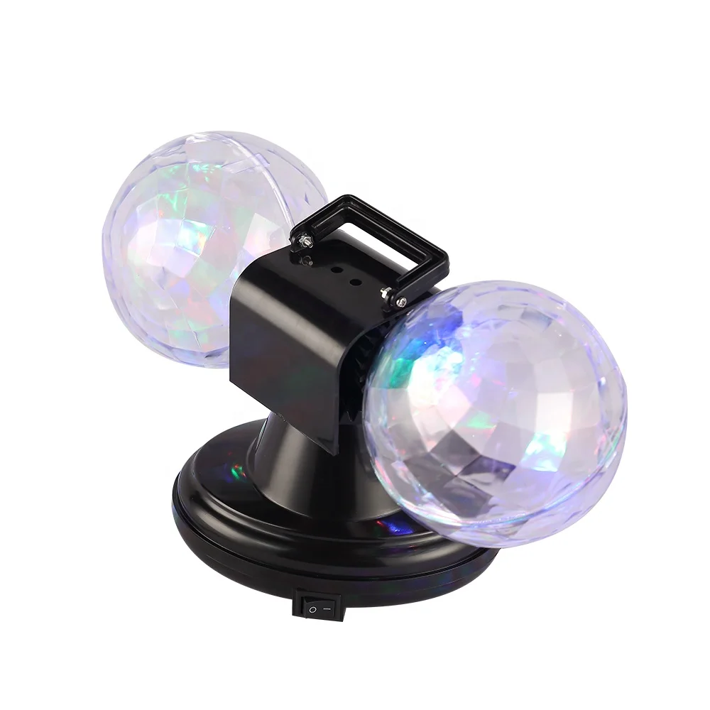 360 Rotate twin crystal disco light with adaptor operated party light christmas