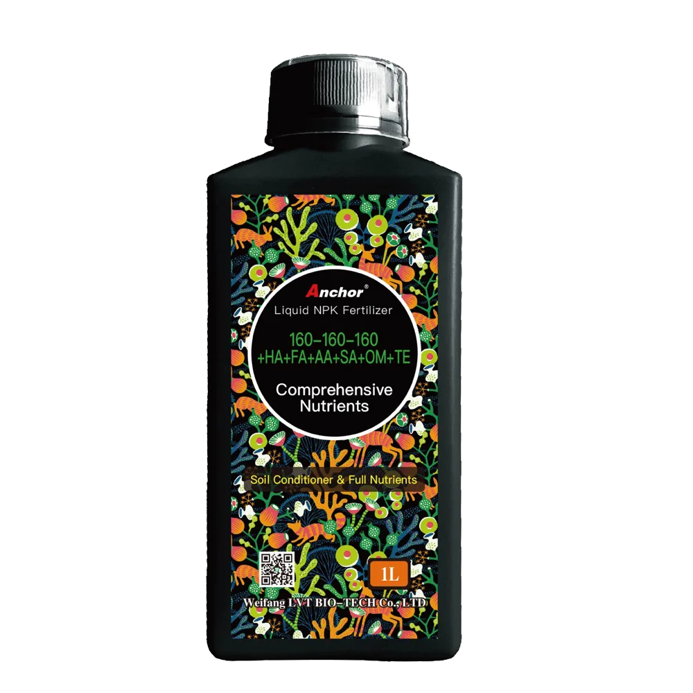 Жидкая Органическая гуминовая кислота NPK удобрение 160-160-160 + HA + FA + AA + SA + OM + TE