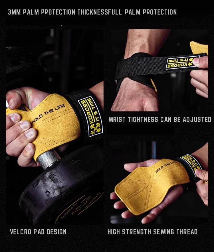 Wholesale High Quality Professional Custom Gym Fitness Micro Fiber Hand Grips for Heavy Training