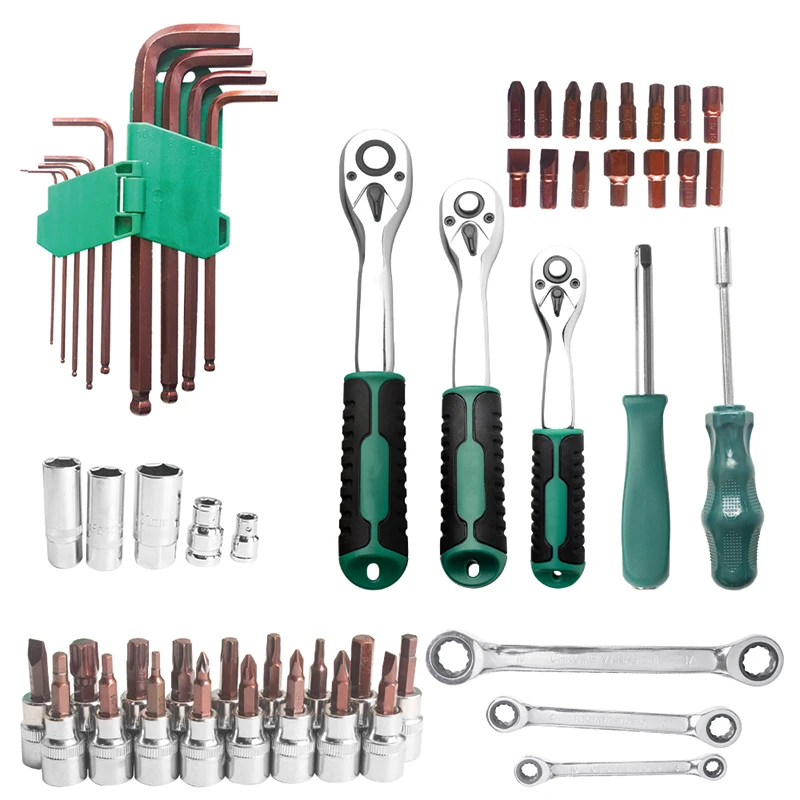 Professional Mechanic Socket Wrench Hand Tools Set Tool Box Kit Household Hardware Vehicle Auto Repair Set