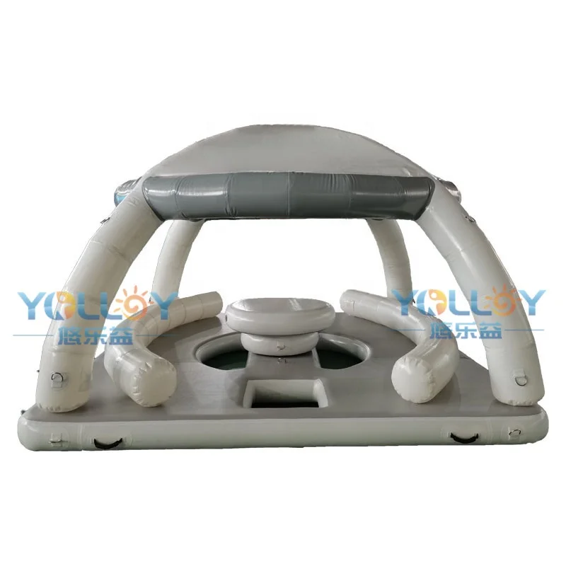 AquaBanas Floating Party Dock Platform Inflatable Island With Bana Tent