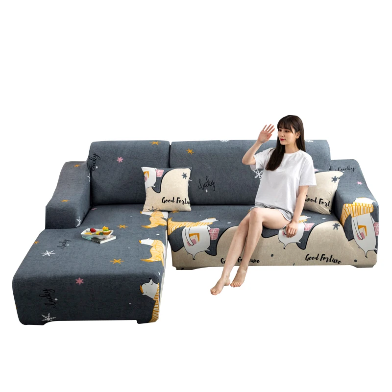 
Sofa Covers Design Modern Printing Polyester Stretch Slipcover Couch Living Room Cover L Shaped Sofa 