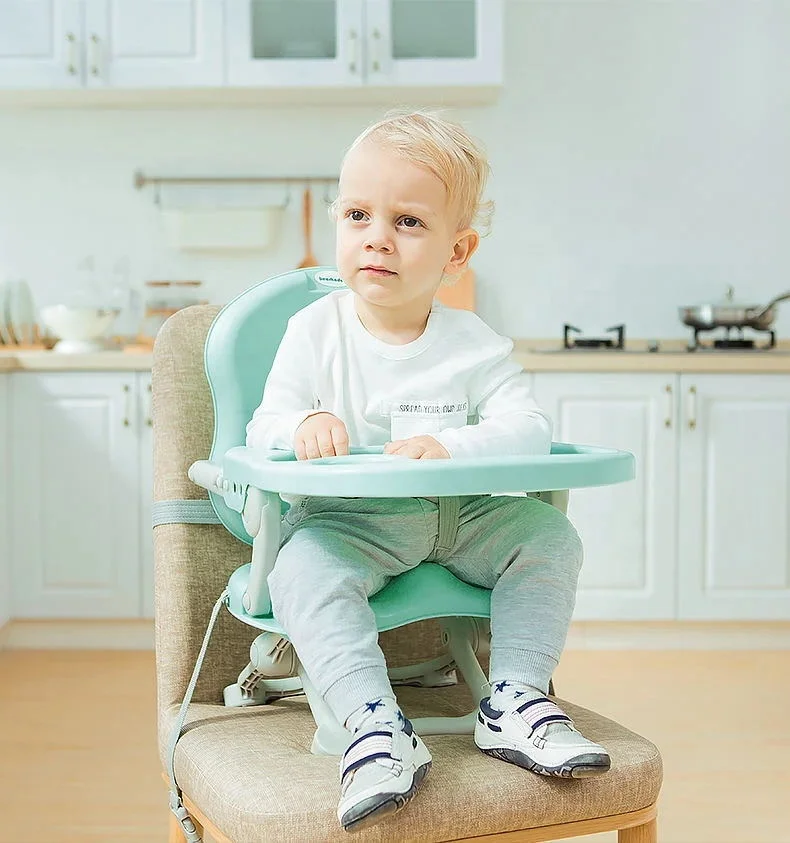 Kids Folding Dining Chair Baby Portable Booster Seat Adjustable Eating Chair