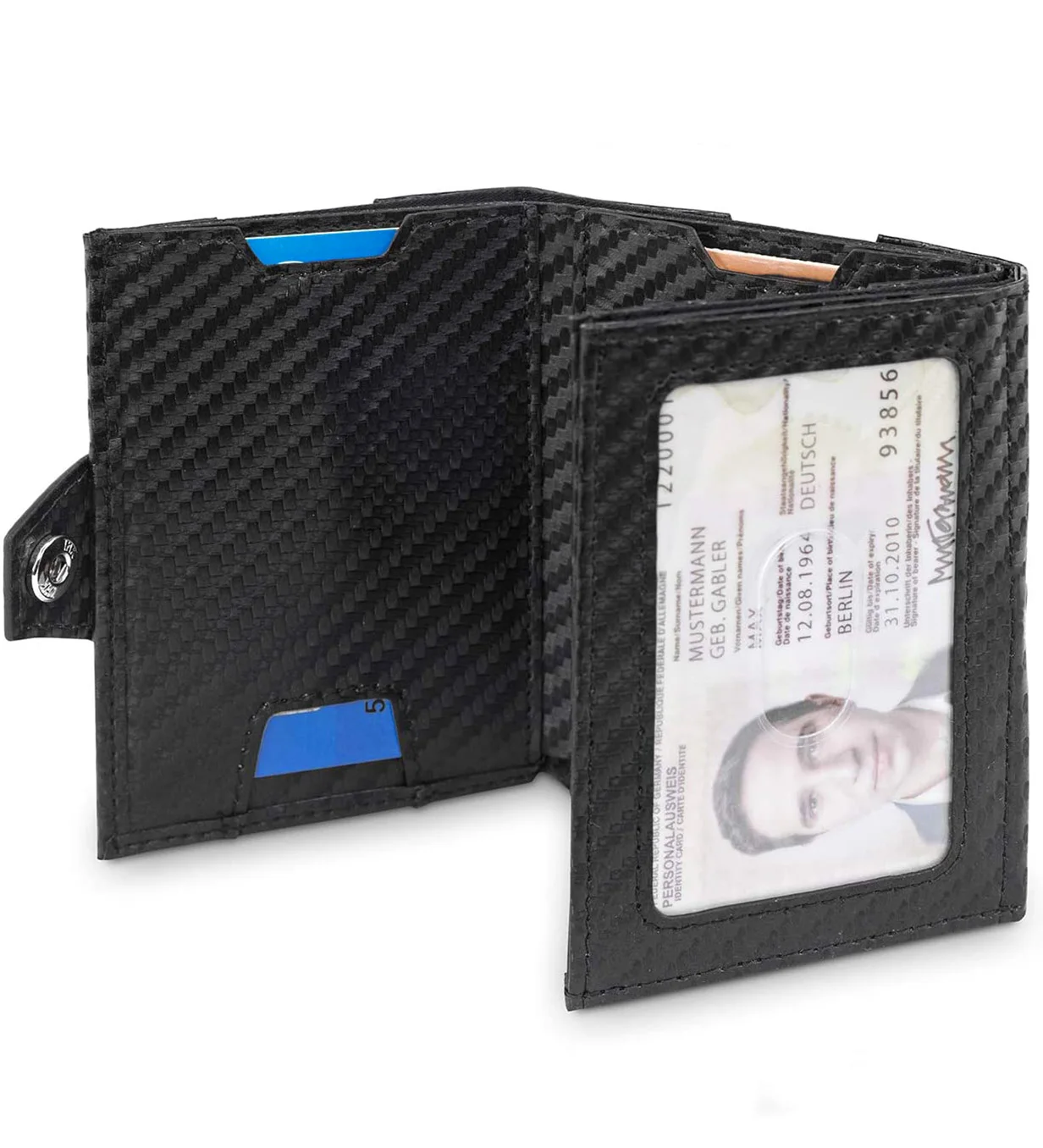 Slim RFID anti thief cards holder leather Wallet new custom,money clip mens purse carbon fiber clip wallet for Men