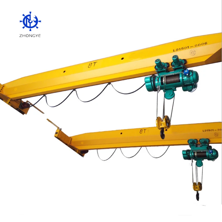 Monorail single girder electric hoist 5 ton 7.5 ton 10t 15 ton bridge over head crane with good price