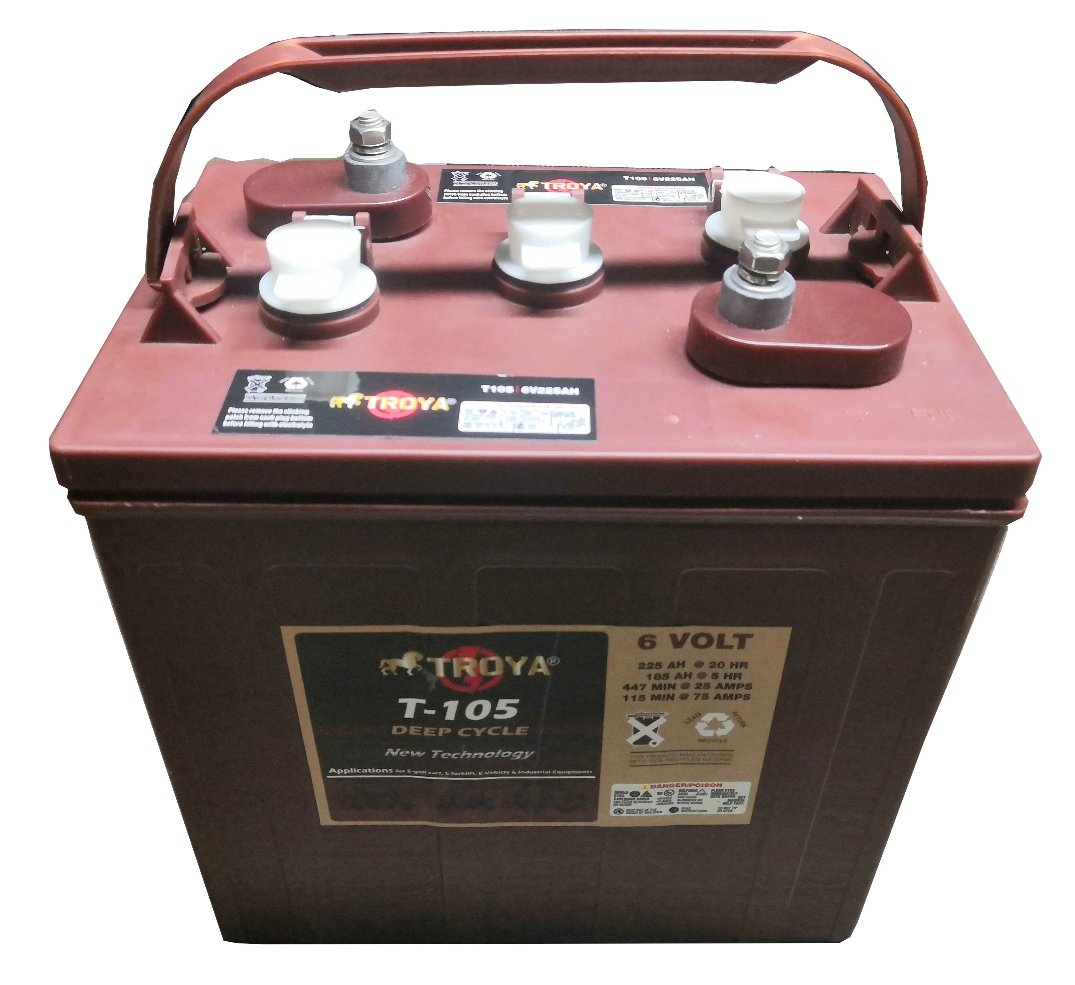 Трубчатая T-105 батарея для гольфа вилочного погрузчика платформы 6V 225Ah