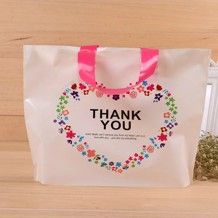 Factory Wholesale Custom Plastic Bag Gift Shoes Clothes Packaging Customized Logo Merchandise Shopping Tote Bags With Handle