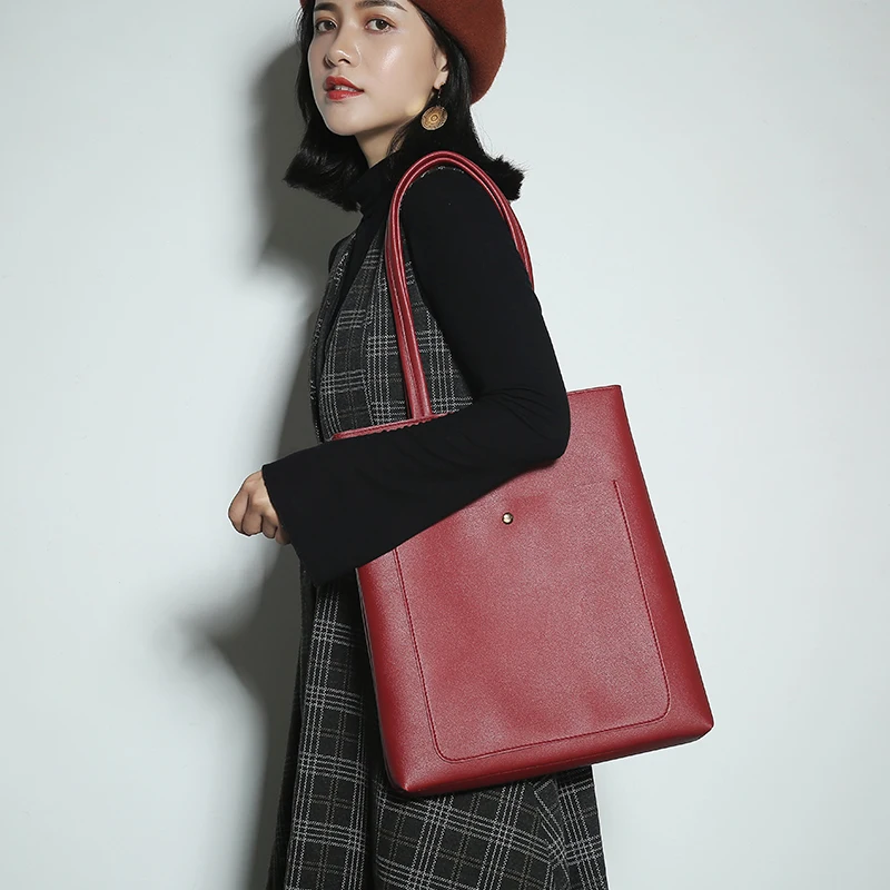 Top Grade Bag Manufacturer Cherry Red Shoulder Bag Pu Bags From China