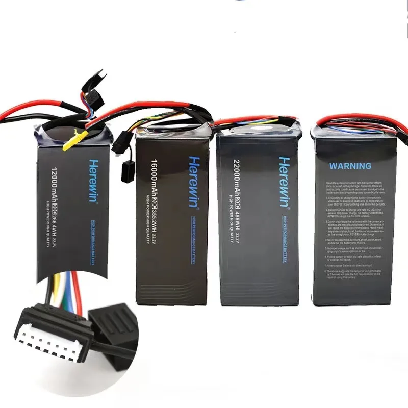 Agricultural Surveillance Drone Herewin Battery 22.2V 6S 16000mAh 22000mAh 30000mAh Drone Liquid State 22.2V 16Ah Li-ion battery