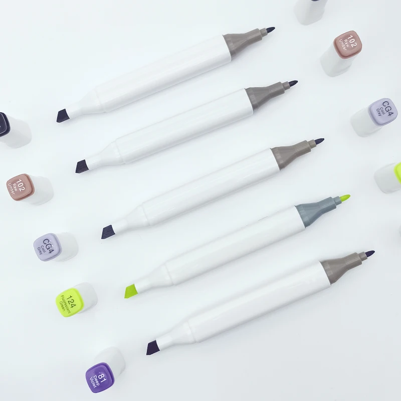 Arts Premium Dual Tips Alcohol Markers (24/48/60 Colors Pack) - Kid Adult Coloring Book Drawing Planner Calendar Projects