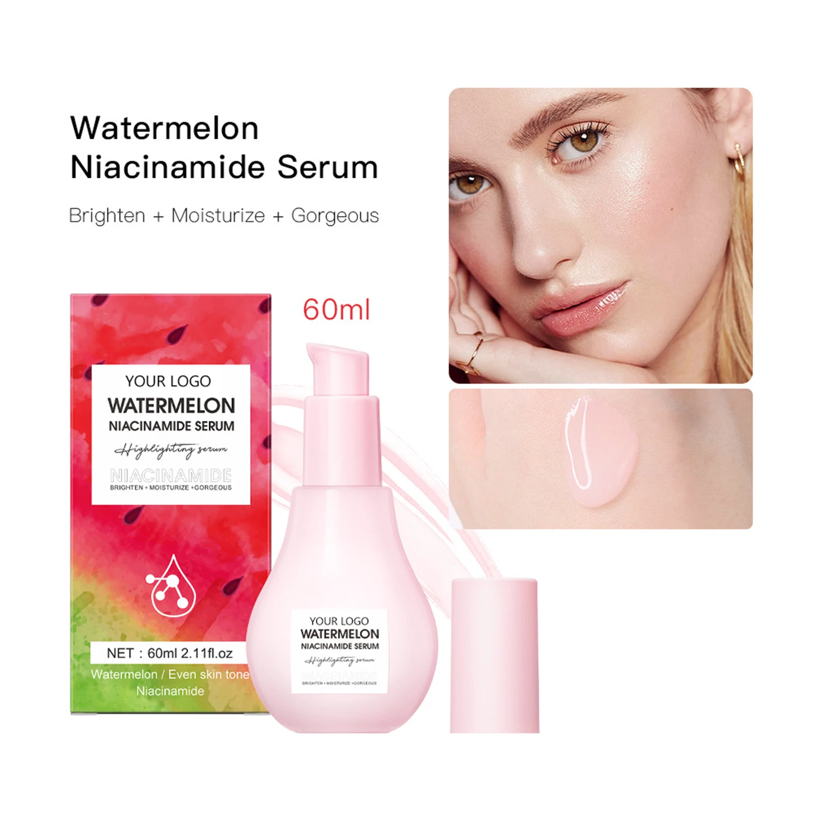 Organic whitening skin care serum Stretch Marks Removal Niacinamide Dark Spot Anti Aging Hydrating lightening watermelon Serum