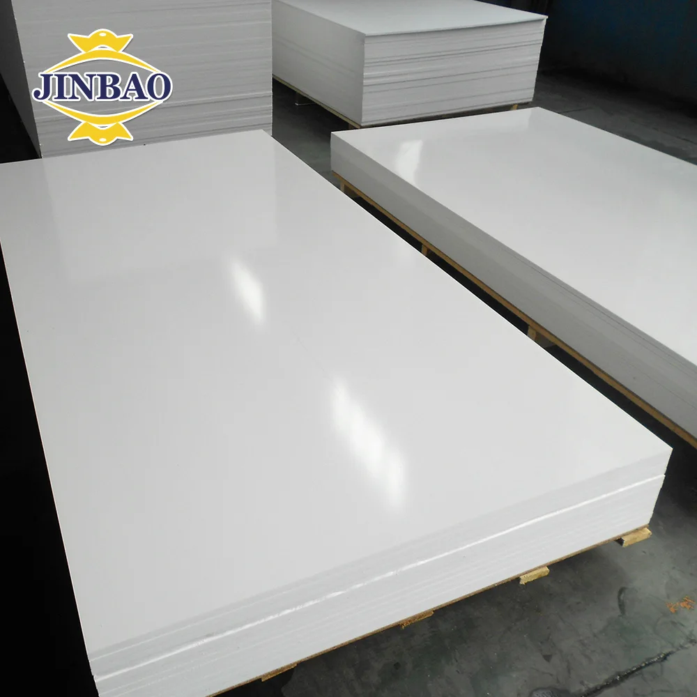 JINBAO furniture snow white hard black glossy surface pvc panel board 18mm laminated pvc foam board