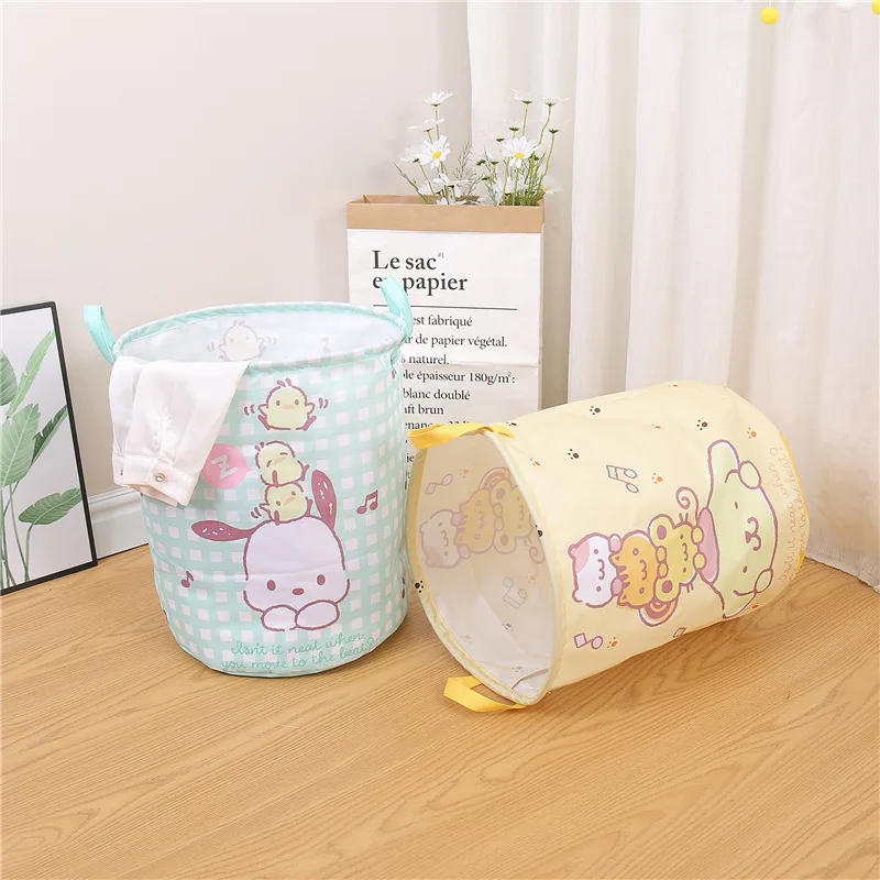 DHF123 Новый мультяшный Pochacco Keroppi складное ведро для хранения ткани Оксфорд Игрушка Корзина одежды kawaii Kuromi Melody корзины белья