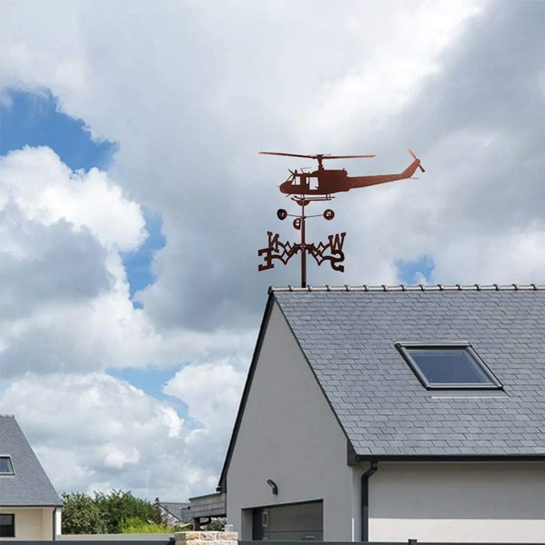 Zhongpin Top Rated New Arrival Bronze Helicopter Cast Iron Decorative Cock Weather Wind Vane Rooster Weather Vane Kit