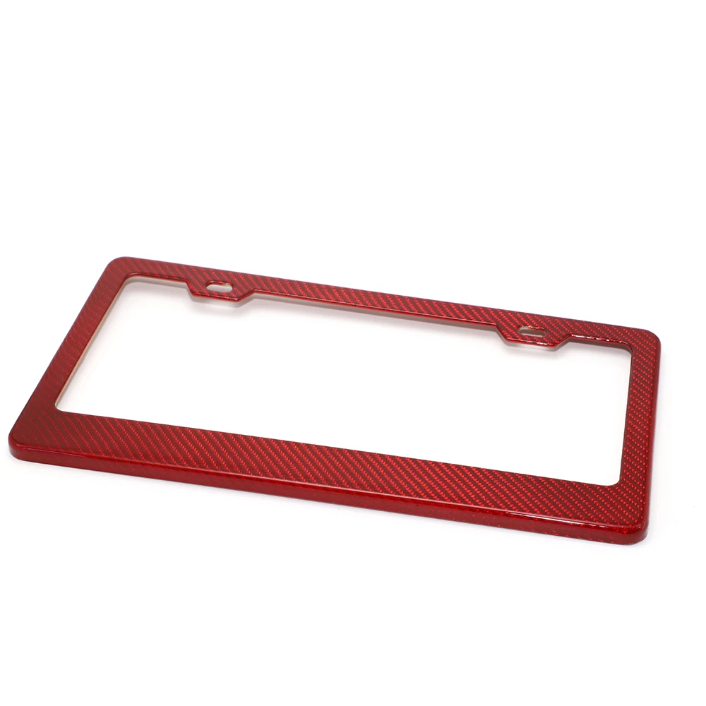 Carbon Fiber Laminated Stainless Steel License Plate Frame Kit Includes Carbon Fiber and Stainless-Steel US