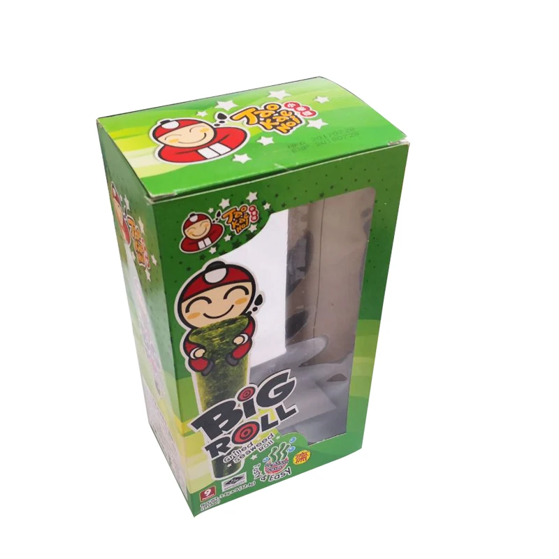 Wholesale Custom Unique Design Potato Chip Nori Packaging Card Box Disposable Snack Box With Window