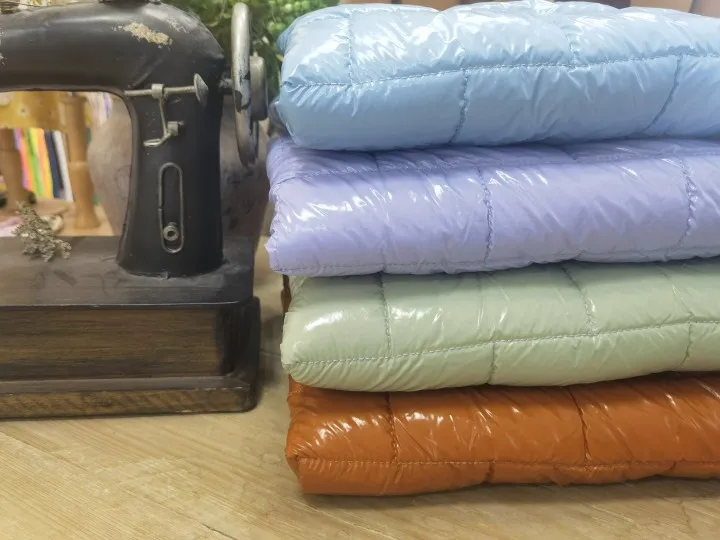 PLain 100% nylon Quilted fabric /  garment padding material