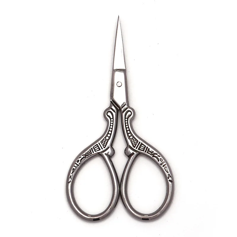 Wholesale Embossed Craft Dragon and Phoenix Scissors 91mm Tea Bag Retro Household Scissors