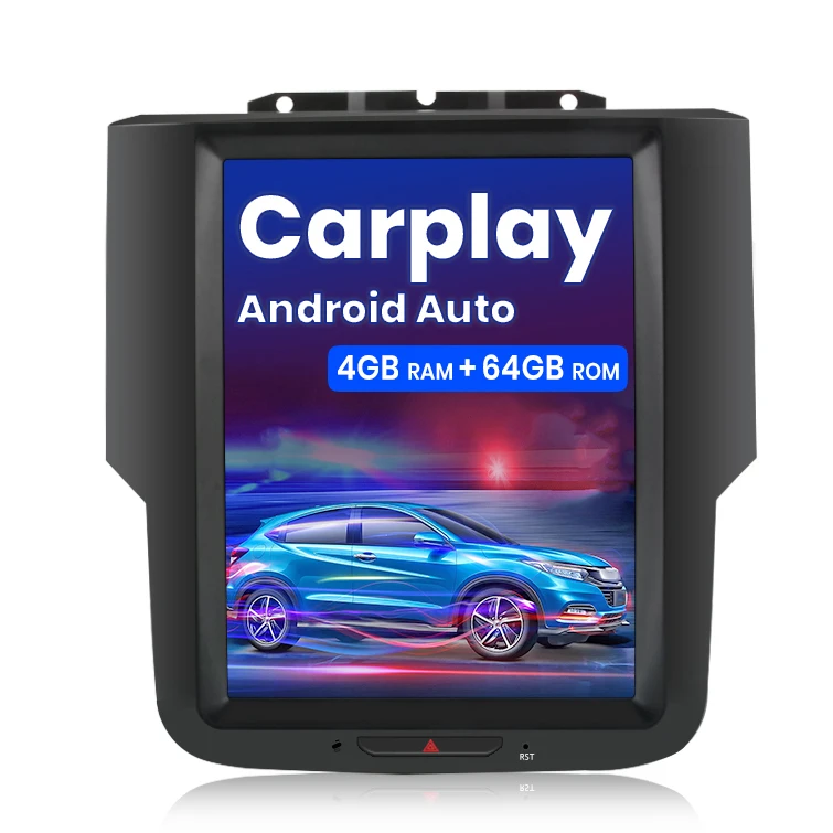 Junsun for Dodge Ram 1500 2500 3500 2014-2018 12.1 Inch Tesla-Style GPS Navigation Carplay Auto Android Head Unit Media Player