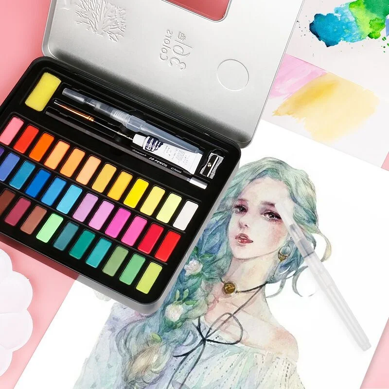 Amazon Hot Selling 36colors Solid Watercolor Paint Set DIY Drawing Wholesale