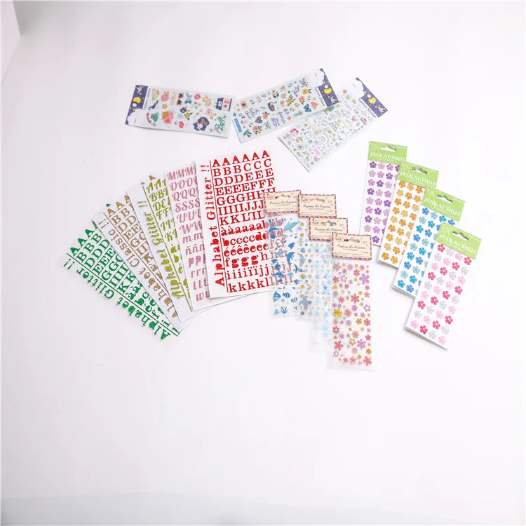 Wholesale Hot Sale Glitter Sticker Cartoon 3D Cute Delicate Bling Kids Stickers