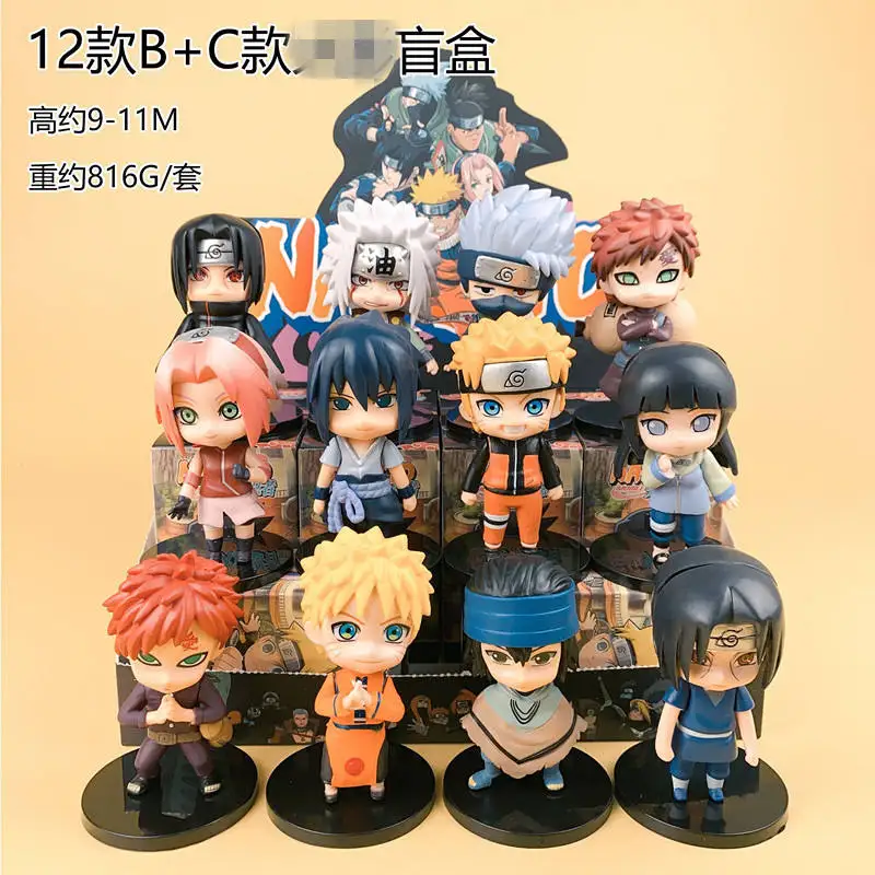 11styles Hokage Mini Akatsuki Uchiha Sasuke Kakashi Uzumaki Cartoon Anime Figure Surprise Blind Box Toy Animation Manga Figurine