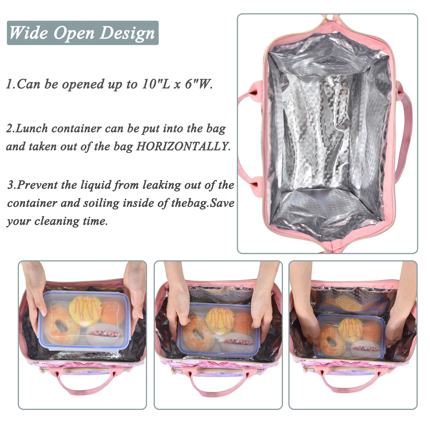 Lokass 2022 Latest Design Color Matching Picnic Bag Custom Logo Pattern Marble Pink Outdoor Fishing Fresh-keeping Lunch Bag