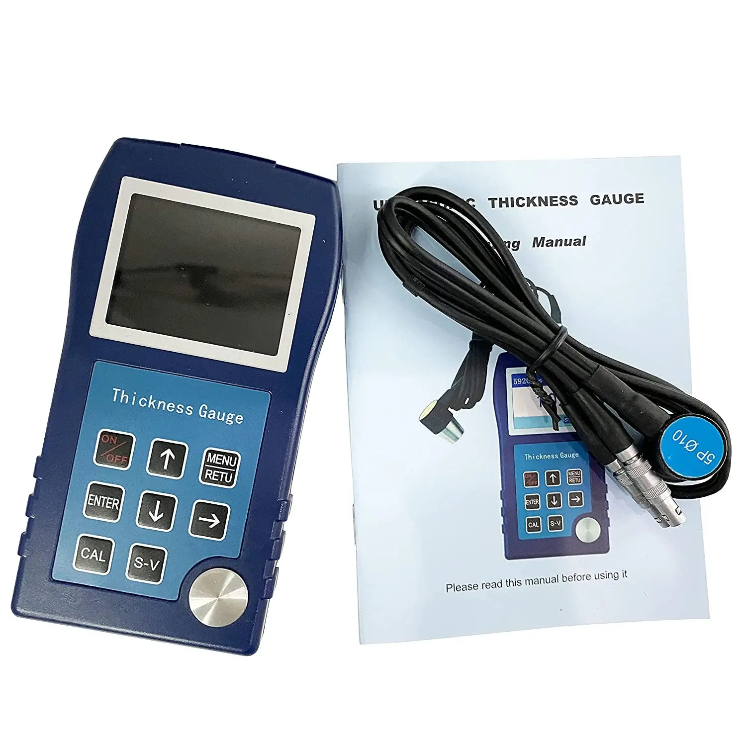 Ultrasonic Thickness Gauge Tester Meter for Steel Metal Copper Aluminum Glass Plastics PVC Ductile Iron Accuracy 0.1mm